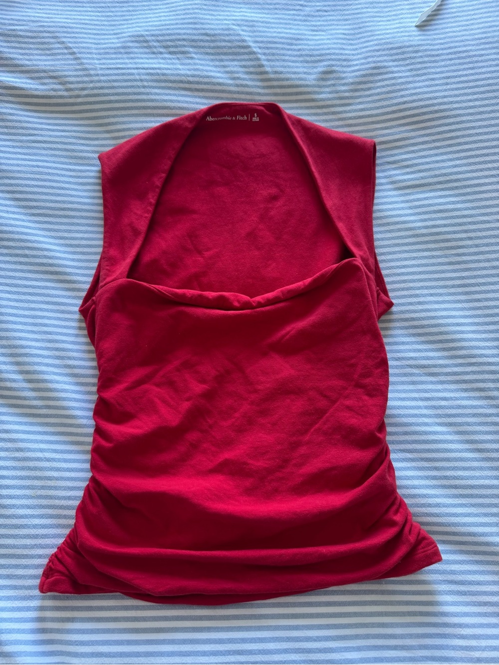 Abercrombie & Fitch Ruby Red Cowl Neck Tank with Side Ruching